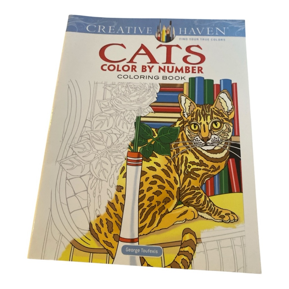 Cats color by number coloring book
